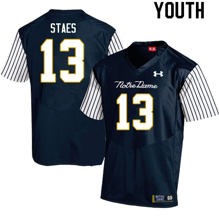Youth #13 Holden Staes Notre Dame Fighting Irish College Football Jerseys Stitched Sale-Alternate - Click Image to Close